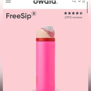 Owala Pink Water Bottle with Built-in Straw